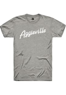 Rally Aggieville Graphite RH Script Short Sleeve Fashion T Shirt