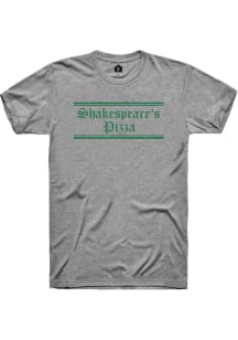 Rally Shakespeare's Pizza Grey Prime Logo Short Sleeve Fashion T Shirt
