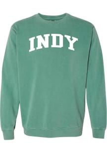 Rally Indianapolis Womens Green Arch Wordmark Crew Sweatshirt