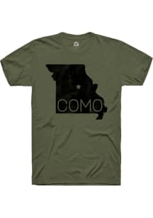 Rally Columbia Olive COMO State Shape Style Short Sleeve Fashion T Shirt