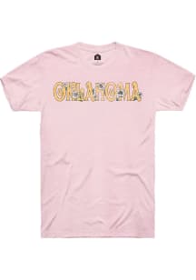 Rally Oklahoma Womens Pink Floral Short Sleeve T-Shirt
