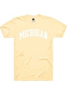 Rally Michigan Yellow Arch Wordmark Short Sleeve T Shirt