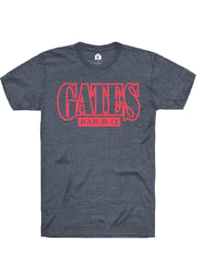 Rally Gates BBQ Navy Blue Prime Logo Short Sleeve Fashion T Shirt