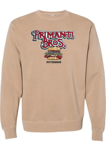 Rally Primanti Bros Mens Tan Logo Long Sleeve Crew Sweatshirt