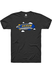 Rally Akron Black Blimp Designed Short Sleeve Fashion T Shirt