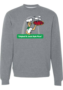 Rally Imos Mens Grey Pizza Guy Long Sleeve Crew Sweatshirt