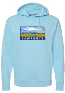 Rally Lawrence Mens Blue Sunflowers State Shape Long Sleeve Hoodie