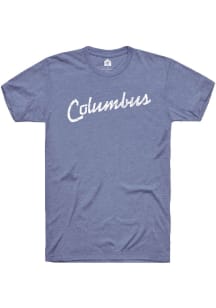 Rally Columbus Blue RH Script Short Sleeve T Shirt
