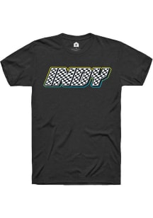 Rally Indianapolis Black Checker Infill Short Sleeve Fashion T Shirt