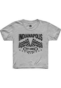 Rally Indianapolis Youth Grey In Pit Crew Short Sleeve T-Shirt