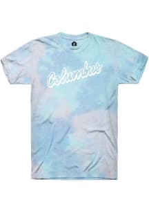 Rally Columbus Blue Script Wordmark Short Sleeve Fashion T Shirt