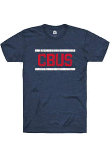 Rally Columbus Navy Blue Block and Bars Short Sleeve Fashion T Shirt