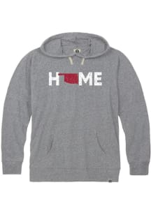 Rally Oklahoma Mens Grey HOME State Shape Long Sleeve Hoodie