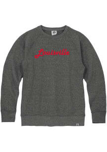 Rally Louisville Mens Black City Flag Long Sleeve Crew Sweatshirt