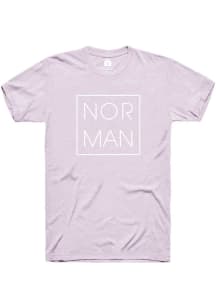 Rally Norman Womens Lavender Square Wordmark Short Sleeve T-Shirt
