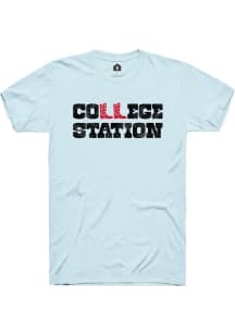 Rally College Station Blue Boots Wordmark Short Sleeve Fashion T Shirt