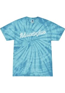 Rally Bloomington Womens Light Blue Retro Script Short Sleeve T-Shirt