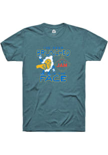 Rally Norman Teal Brunched in the Face Short Sleeve Fashion T Shirt