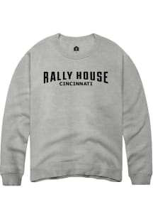 Rally  Mens Grey Employee Tees Design Long Sleeve Crew Sweatshirt