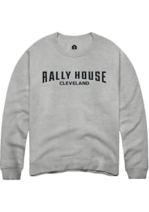 Rally  Mens Grey Employee Tees Graphic Long Sleeve Crew Sweatshirt