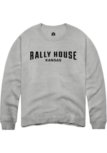 Rally  Mens Grey Employee Tees Long Sleeve Crew Sweatshirt