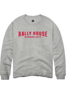 Rally  Mens Grey Employee Tees Long Sleeve Crew Sweatshirt