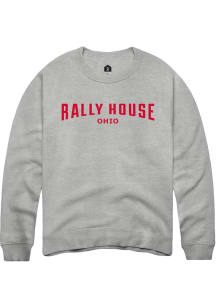 Rally  Mens Grey Employee Tees Long Sleeve Crew Sweatshirt