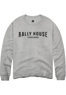 Rally  Mens Grey Employee Tees Long Sleeve Crew Sweatshirt
