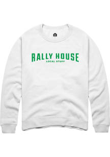 Rally  Mens White Employee Tees Long Sleeve Crew Sweatshirt
