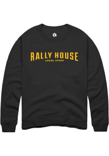 Rally  Mens Black Employee Tees Long Sleeve Crew Sweatshirt