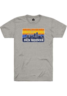 Rally Des Moines Grey Skyline Short Sleeve Fashion T Shirt