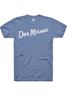 Rally Des Moines Blue RH Script Short Sleeve T Shirt