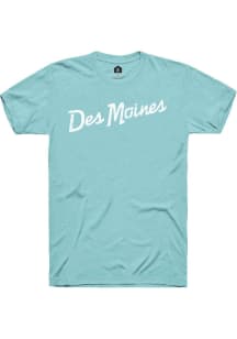 Rally Des Moines Teal RH Script Short Sleeve T Shirt