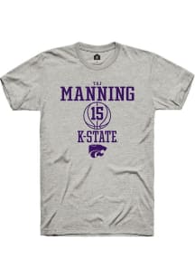 Taj Manning  K-State Wildcats Ash Rally NIL Sport Icon Short Sleeve T Shirt