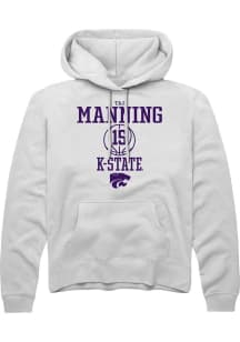 Taj Manning  Rally K-State Wildcats Mens White NIL Sport Icon Long Sleeve Hoodie