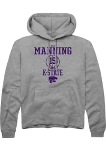 Taj Manning  Rally K-State Wildcats Mens Graphite NIL Sport Icon Long Sleeve Hoodie