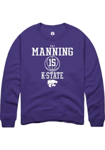 Taj Manning  Rally K-State Wildcats Mens Purple NIL Sport Icon Long Sleeve Crew Sweatshirt