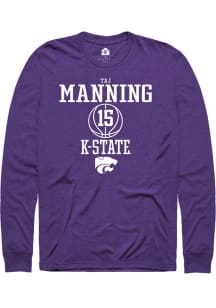 Taj Manning  K-State Wildcats Purple Rally NIL Sport Icon Long Sleeve T Shirt