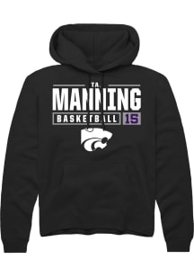 Taj Manning  Rally K-State Wildcats Mens Black NIL Stacked Box Long Sleeve Hoodie