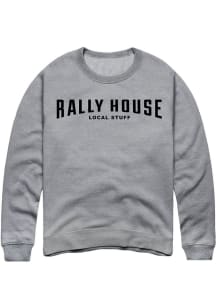 Rally  Mens Grey Employee Tees Style Long Sleeve Crew Sweatshirt