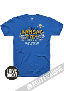 Rally Kansas City Blue BBQ Capital Design Short Sleeve Fashion T Shirt