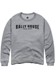 Rally  Mens Ash Employee Tees Long Sleeve Crew Sweatshirt