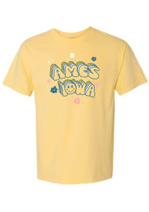 Rally Ames Yellow Smiley Flowers Short Sleeve T Shirt