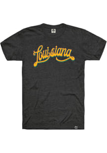 Rally Louisiana Black Script Short Sleeve Fashion T Shirt
