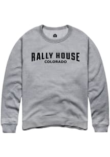 Rally  Mens Grey Employee Tees Long Sleeve Crew Sweatshirt