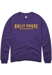 Rally  Mens Purple Employee Tees Long Sleeve Crew Sweatshirt