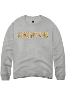 Rally Lexington Womens Grey Floral Wordmark Crew Sweatshirt