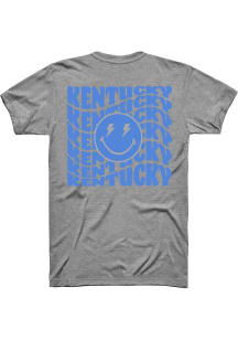 Rally Lexington Grey Repeating Wordmark Smiley Short Sleeve Fashion T Shirt
