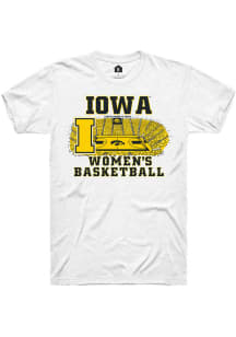 Rally Iowa Hawkeyes White Basketball arc Short Sleeve Fashion T Shirt