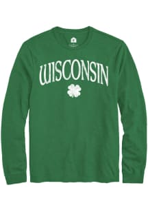 Rally Wisconsin Green Shamrock Long Sleeve T Shirt
